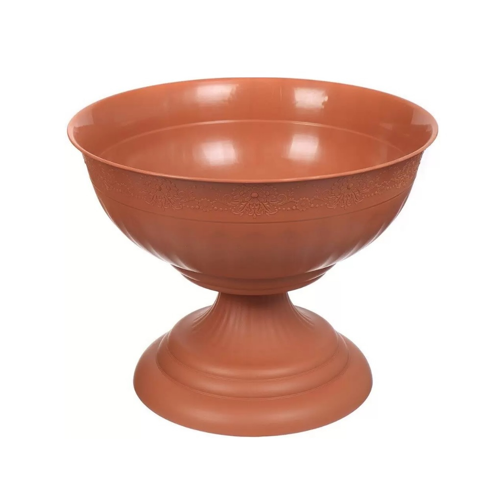 Вазон для цветов Альтернатива Венеция, М3132, пластик, коричневый, 17 л, диаметр 440 мм, высота 345 мм