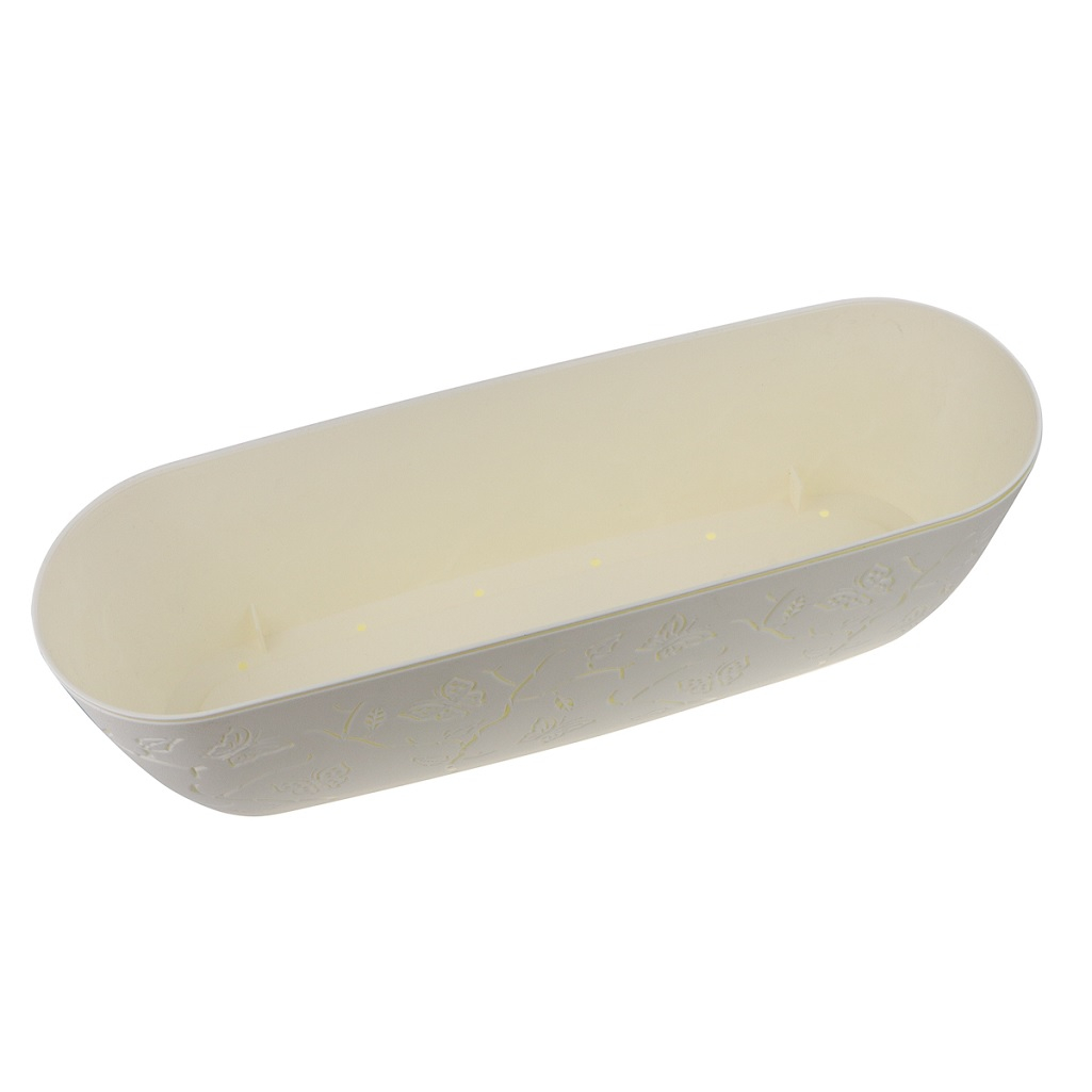 Горшок для цветов Plast Team Butterflies PT401610048, молочный туман, объем 7.3 л, диаметр 150 мм, полипропилен