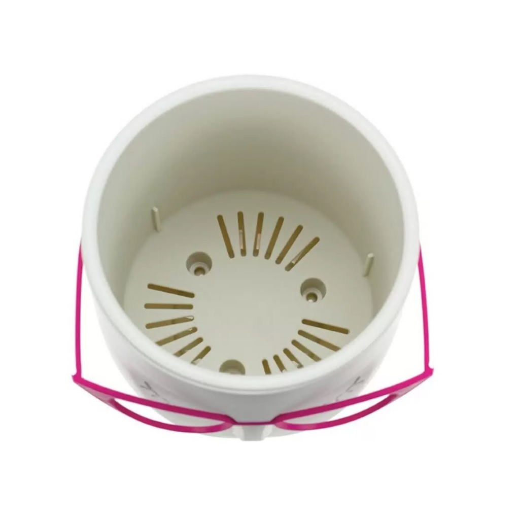 Кашпо Idea Мари со вставкой, белый ротанг, пластик, диаметр 115 мм, объем 0. 65 л