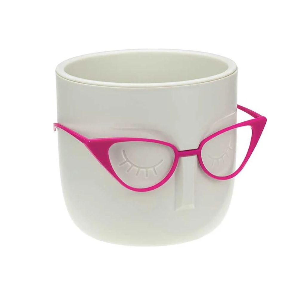 Кашпо Idea Мари со вставкой, белый ротанг, пластик, диаметр 115 мм, объем 0. 65 л