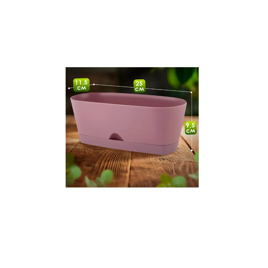 Горшок овальный InGreen Amsterdam для суккулентов, 25 см, морозная слива, IG620310053