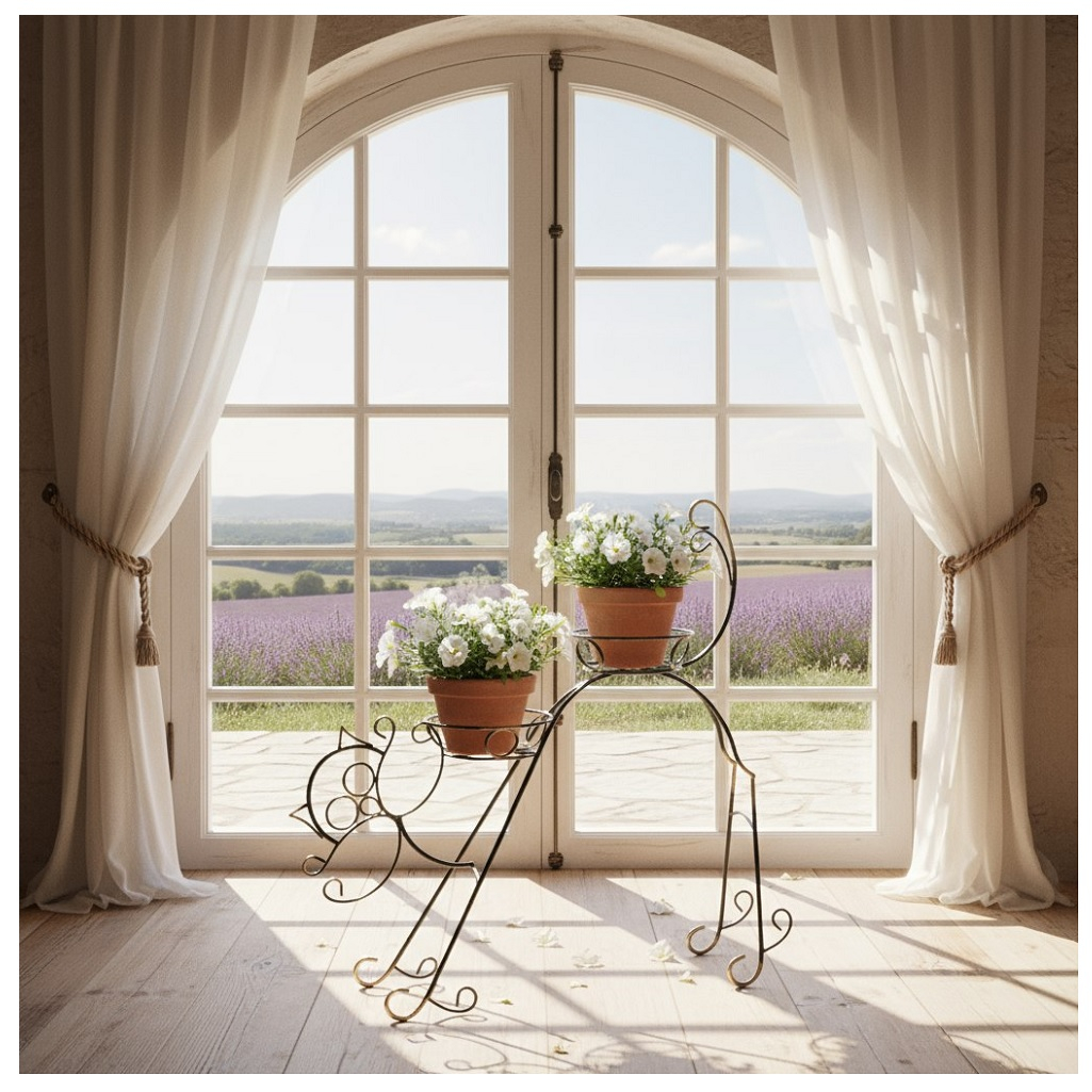 Подставка для цветочных горшков Simaland Сказка Кот 1525051, d 16 см, черный