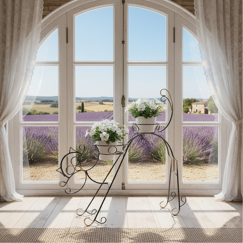 Подставка для цветочных горшков Simaland Сказка Кот 1525051, d 16 см, черный