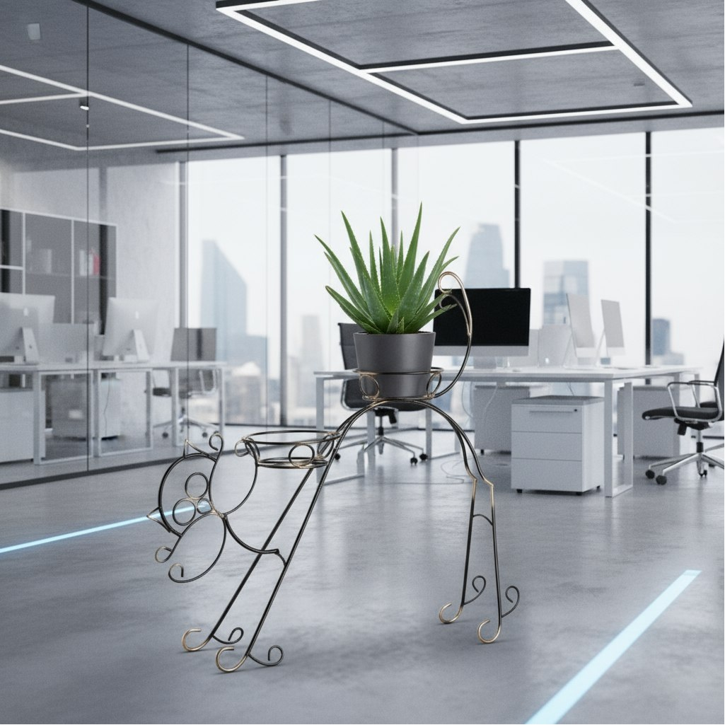 Подставка для цветочных горшков Simaland Сказка Кот 1525051, d 16 см, черный