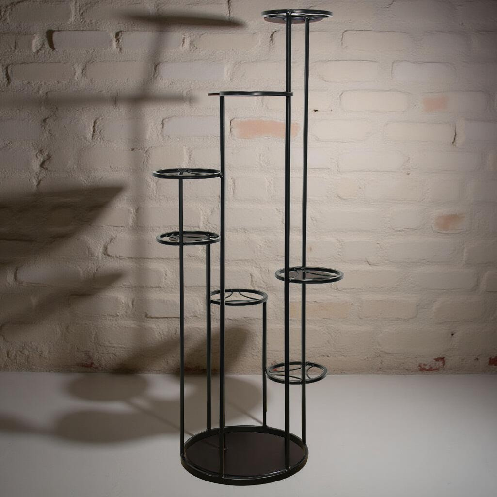 Подставка для цветов Лофт Каскад 7, 233469, 7 полок, напольная, металл, черная
