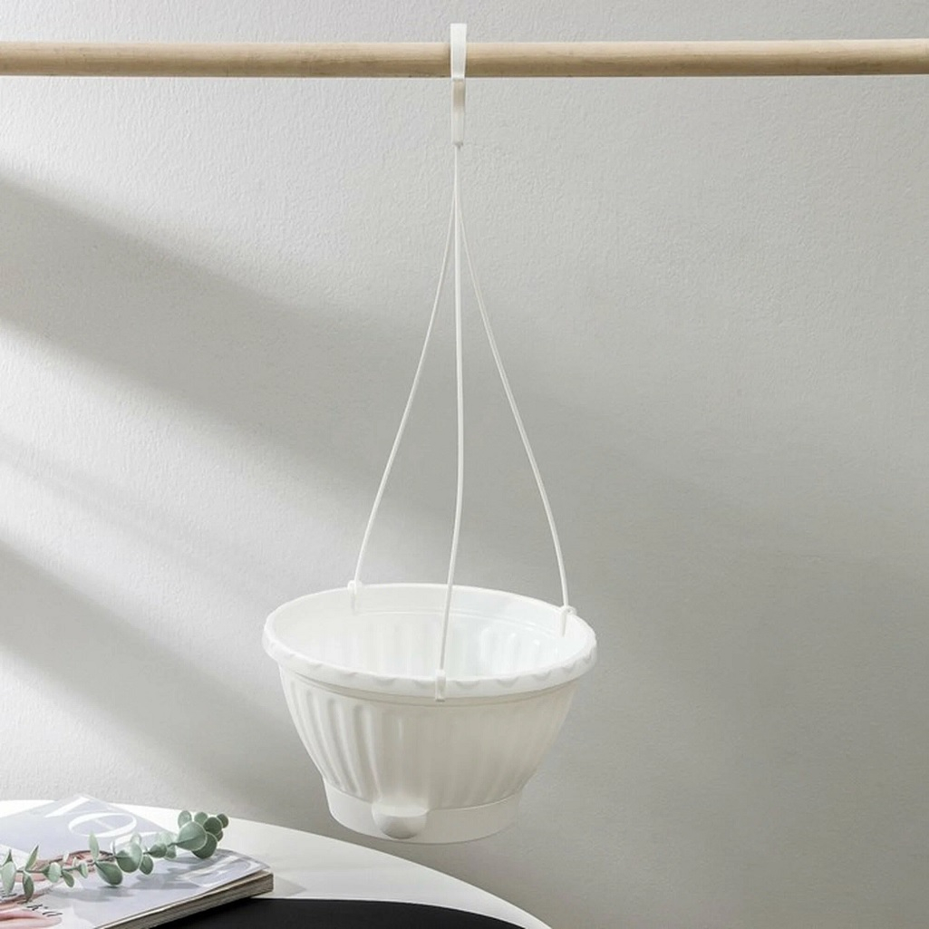 Горшок-кашпо Альтернатива Мирабель UD-197240, подвесной, белый, 2.5 л