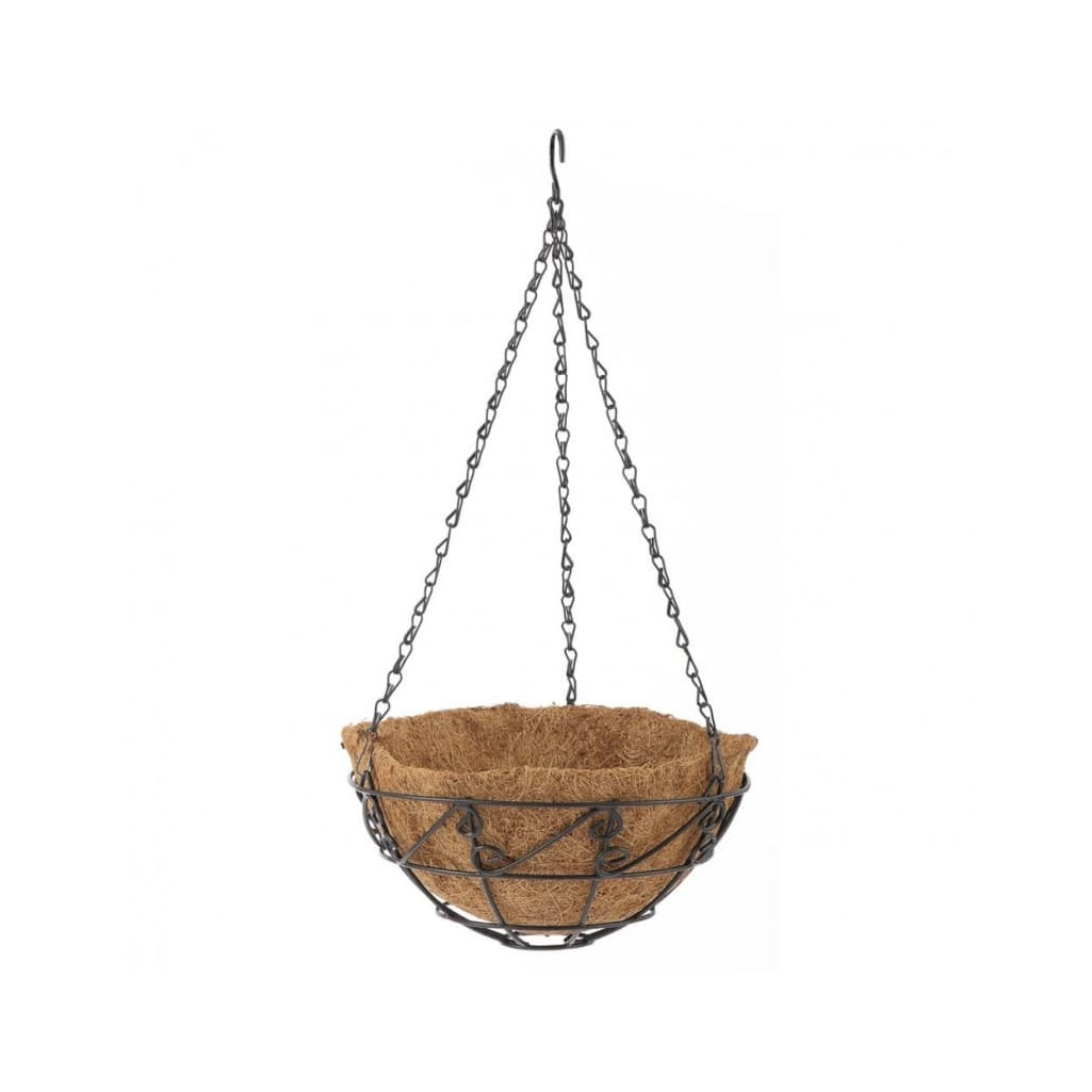 Кашпо подвесное Palisad 69003, металлическое, с орнаментом, диаметр 25 см