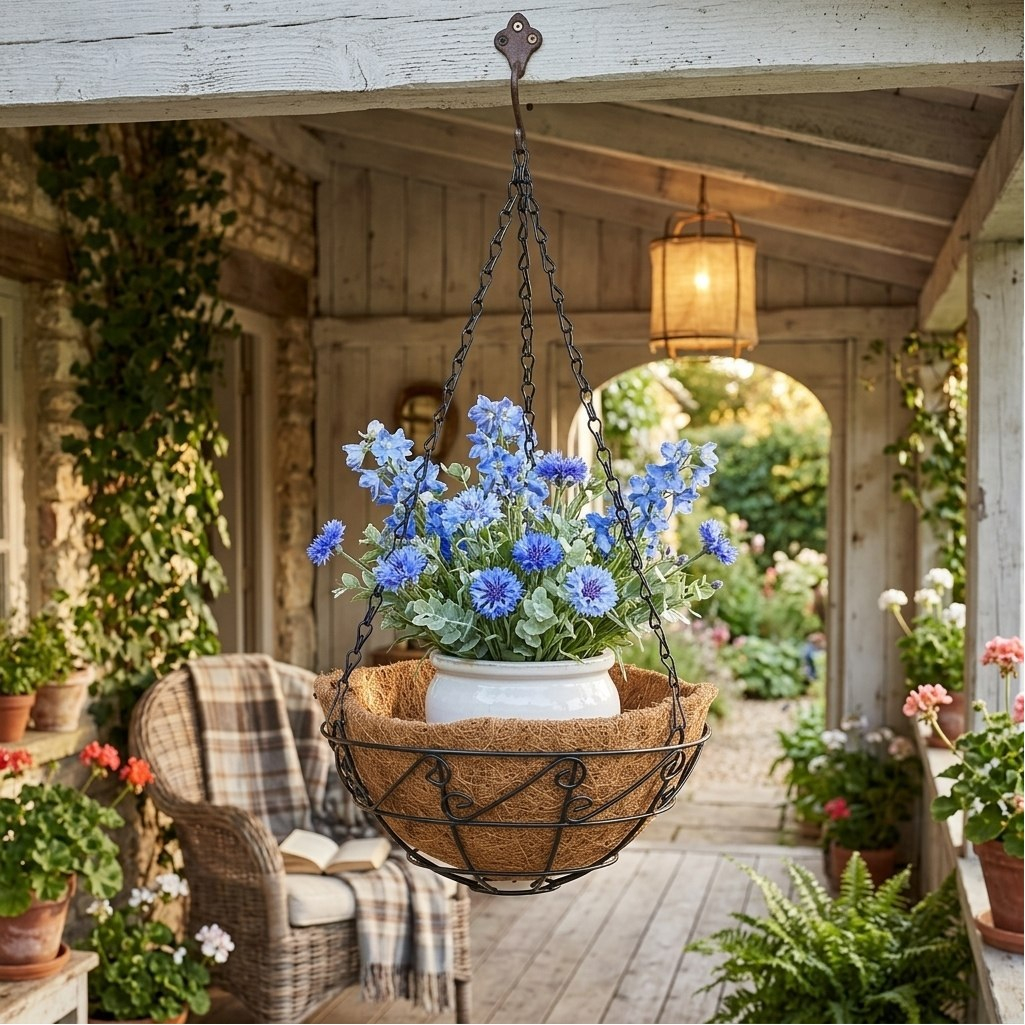 Кашпо подвесное Palisad 69003, металлическое, с орнаментом, диаметр 25 см