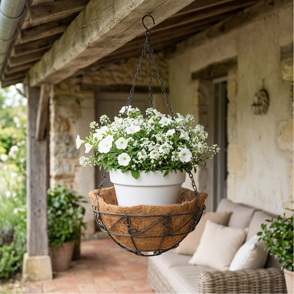 Кашпо подвесное Palisad 69003, металлическое, с орнаментом, диаметр 25 см