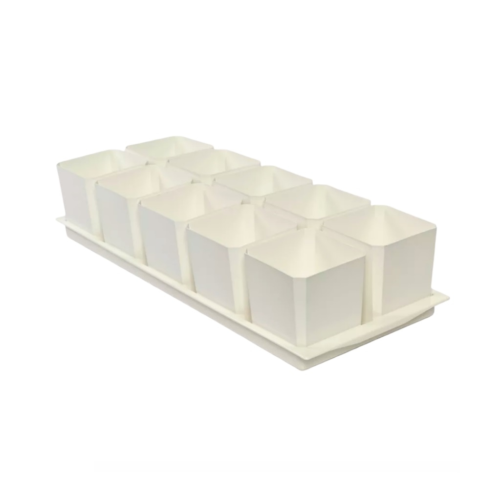 Набор для рассады, 10 горшочков с выдвижным дном, объем 750 мл, на поддоне, цвет в ассортименте