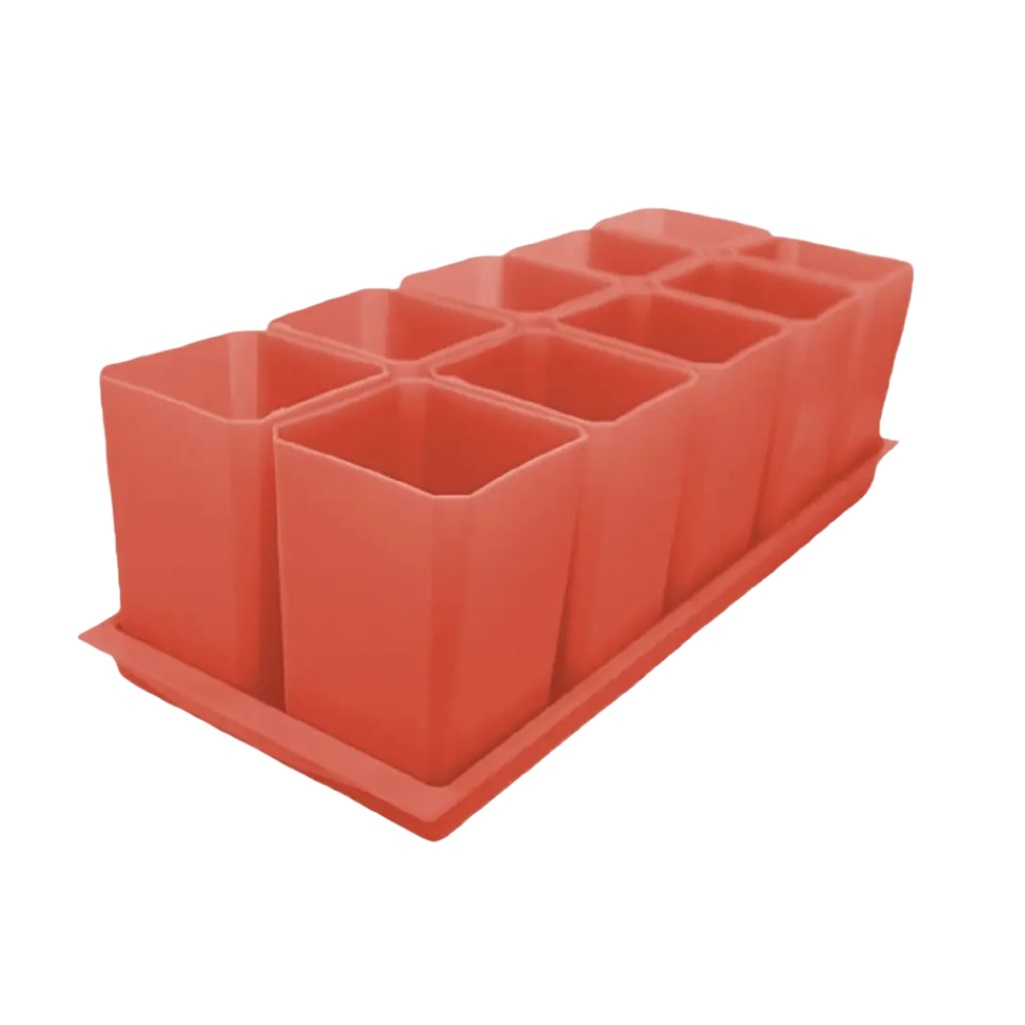 Набор для рассады, 10 горшочков с выдвижным дном, объем 750 мл, на поддоне, цвет в ассортименте