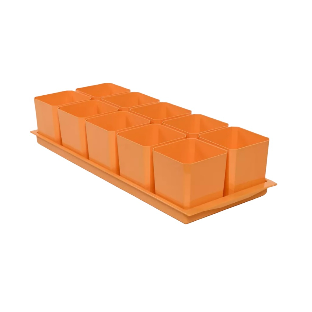 Набор для рассады, 10 горшочков с выдвижным дном, объем 750 мл, на поддоне, цвет в ассортименте