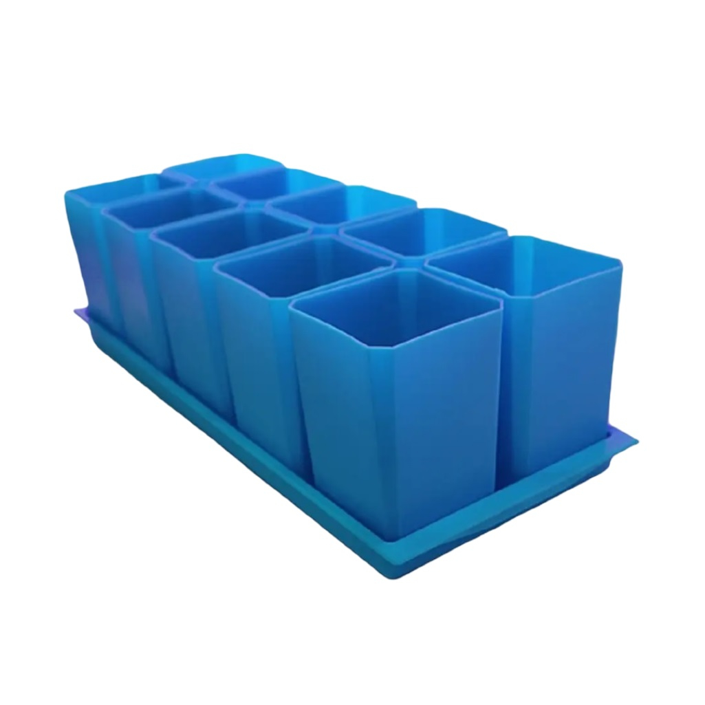 Набор для рассады, 10 горшочков с выдвижным дном, объем 750 мл, на поддоне, цвет в ассортименте