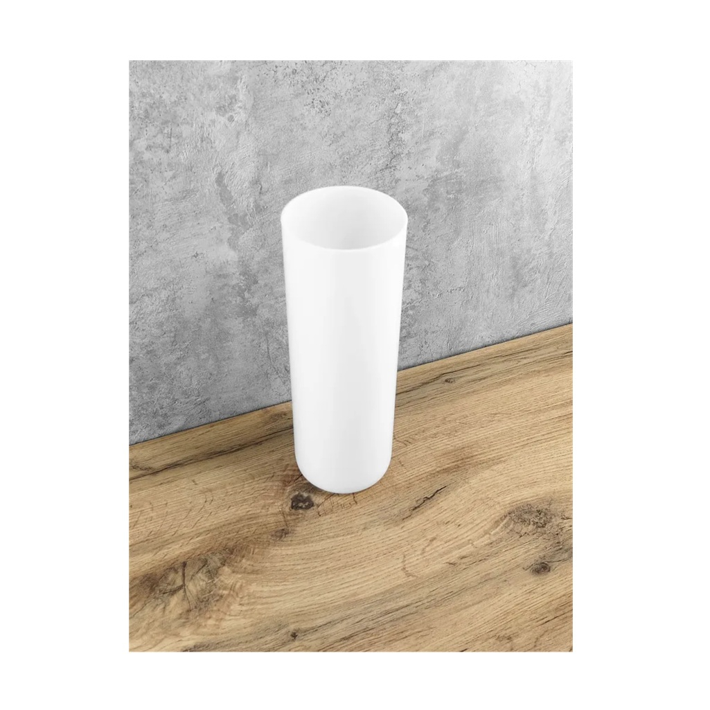 Ваза для цветов Альтернатива М8527, пластик, белая, 9х9х25.5 см