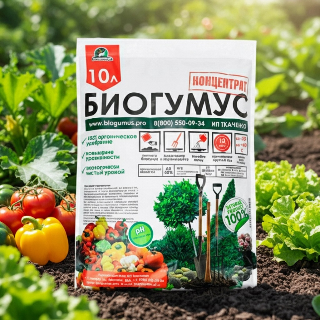 Удобрение органическое Ecologica биогумус, объем 10 л, экологически чистое, концентрат