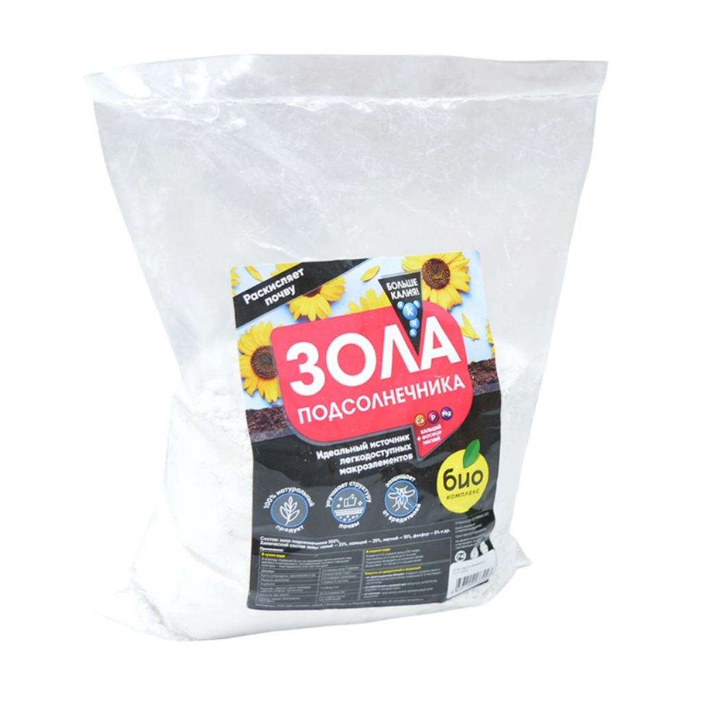 Удобрение Зола подсолнечника БИО-комплекс, универсальное органическое калийное, 5 л