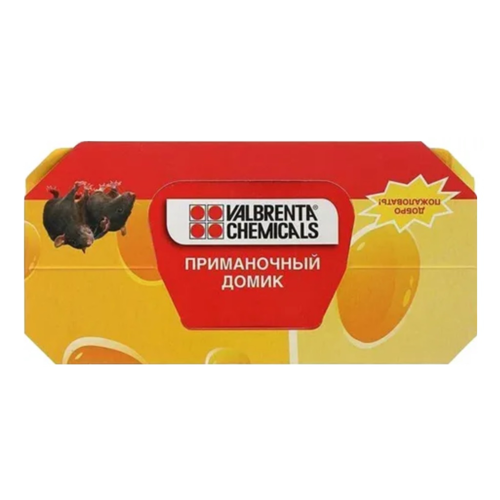 Ловушка клеевая для мышей Valbrenta Chemicals Приманочный домик, в упаковке 5 штук