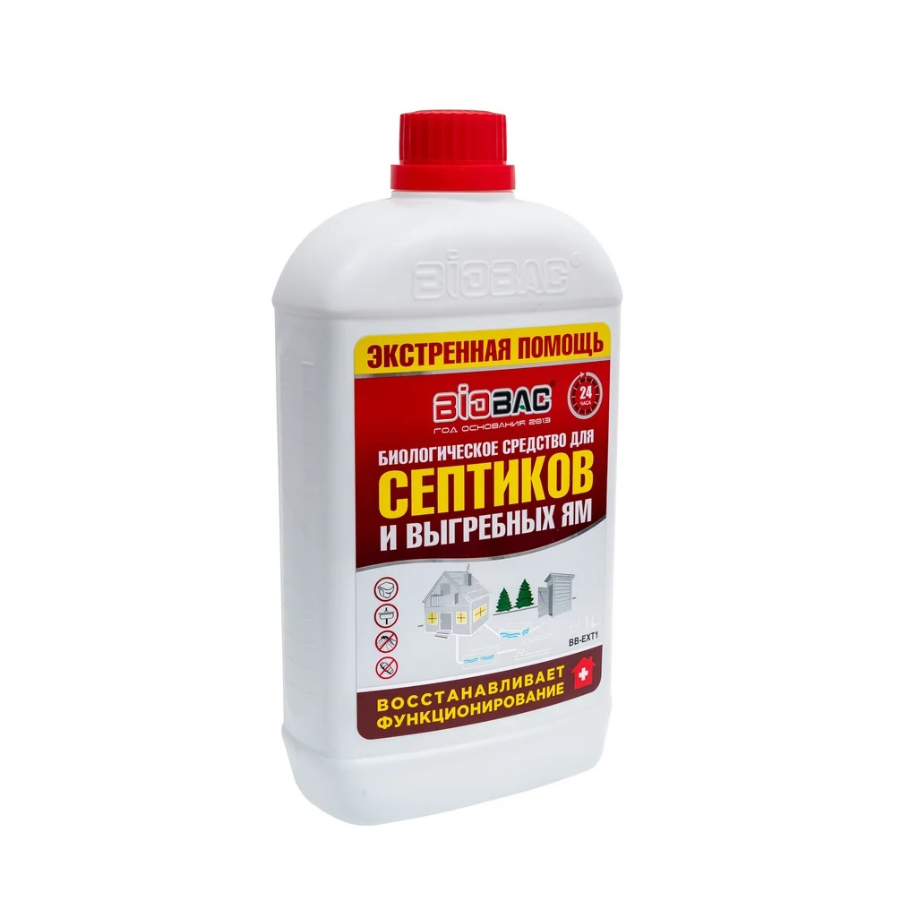Средство биологическое БиоБак BB-ЕХТ1 для выгребных ям и септических систем, 1 л