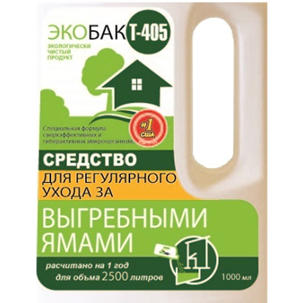 Средство для регулярного ухода Экобак Т-405 за выгребными ямами, 1000 мл