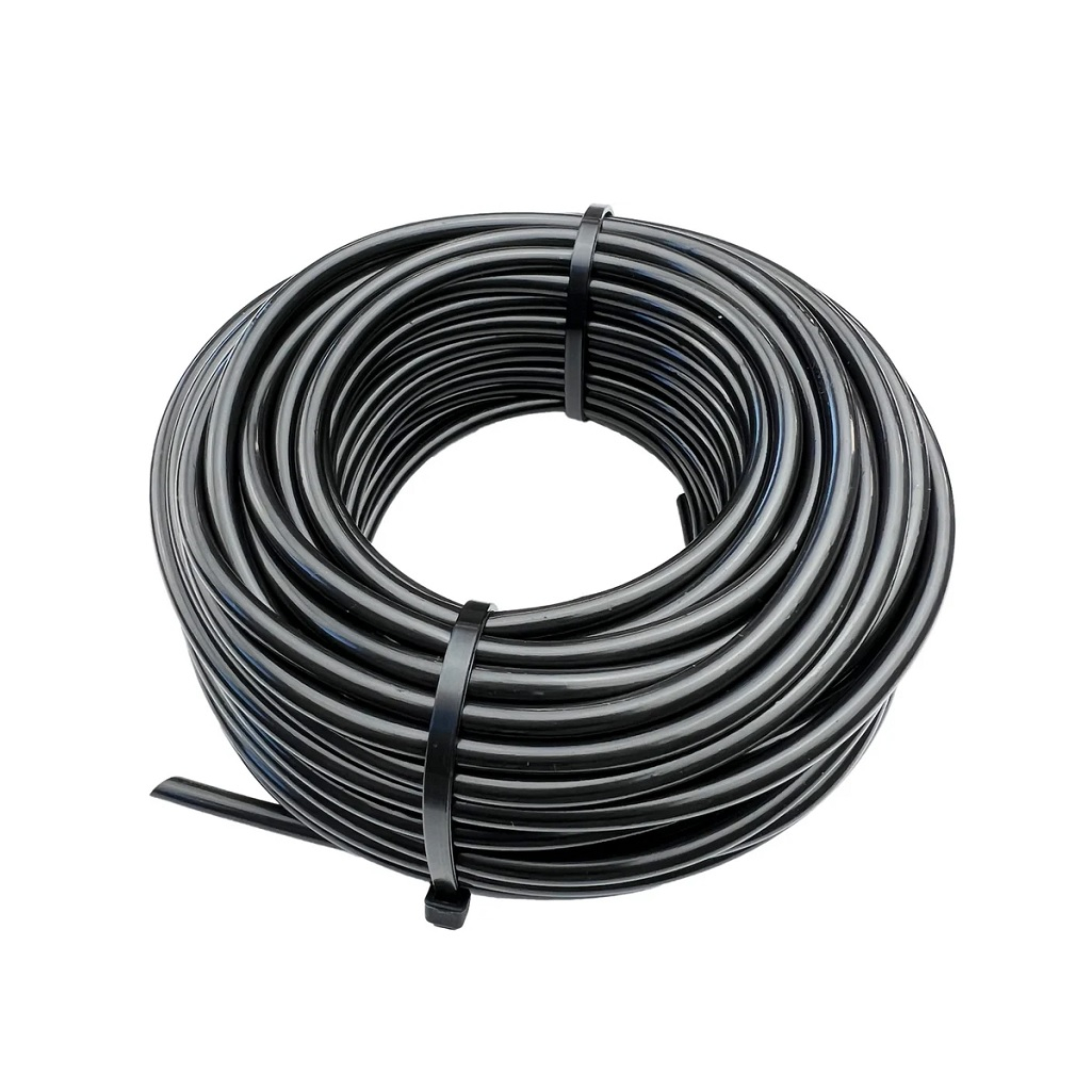 Микротрубка ПВХ, диаметр 4-6 мм, 4 бар, стенка 1 мм, черная, бухта 20 м