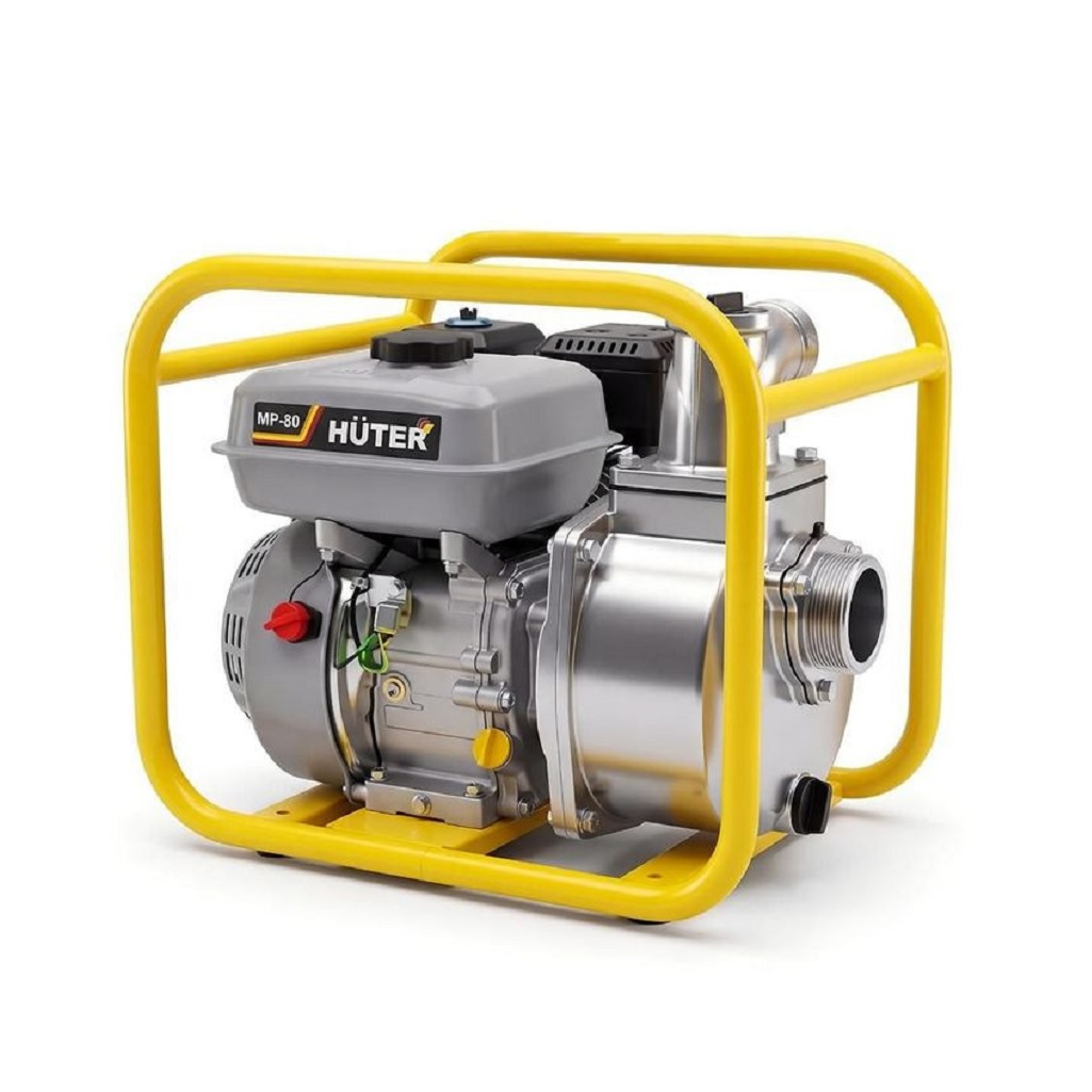 Мотопомпа Huter МР-80 Grey, 70/11/21, бензиновый двигатель, для чистой и слабозагрязненной воды, 5149 Вт