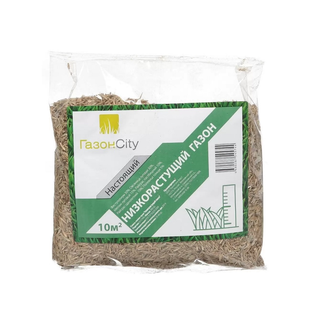 Газон настоящий, низкорастущий ГазонCity 220240а, до 10 кв.м, 0.3 кг