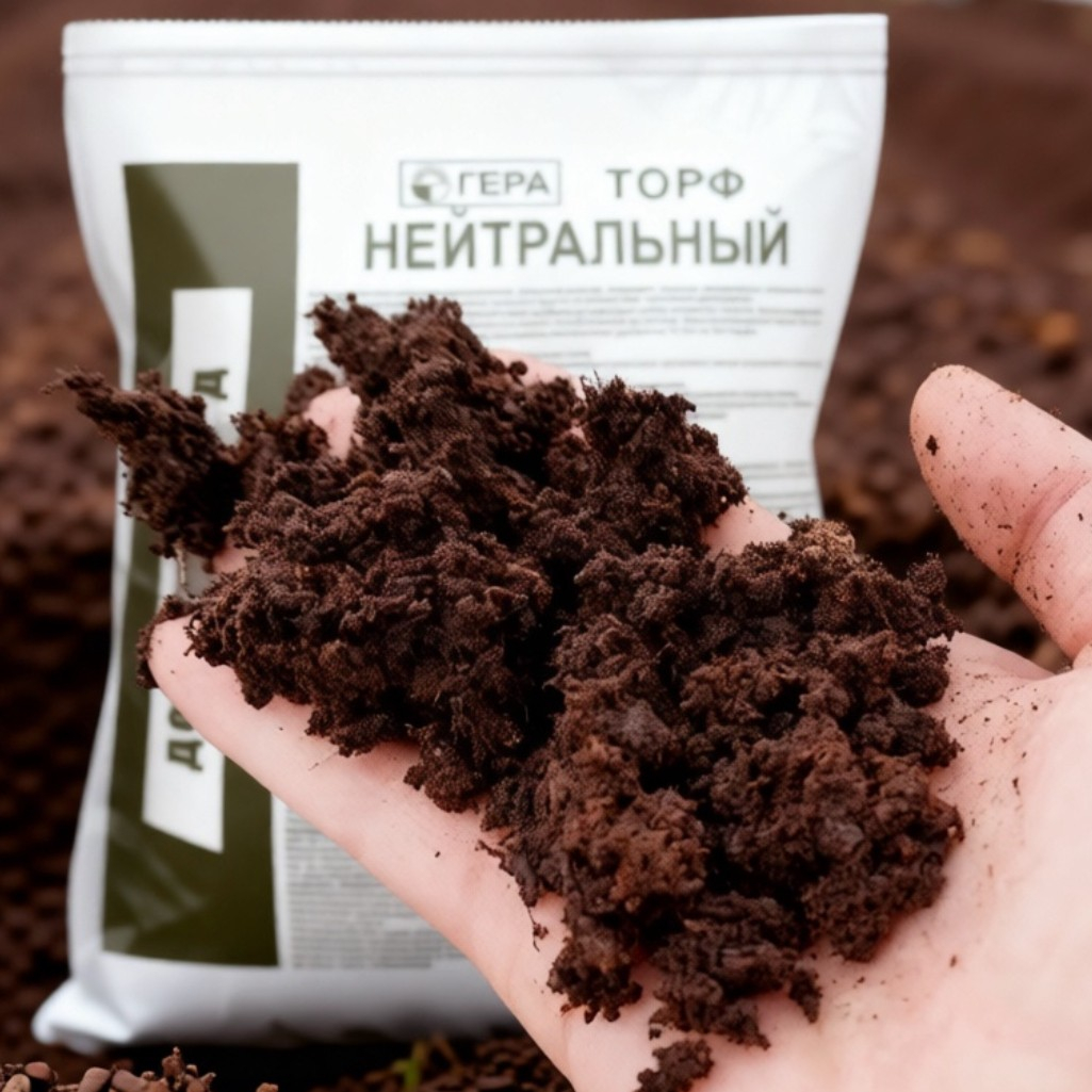 Торф нейтральный Гера для приготовления питательных грунтов, 75 л