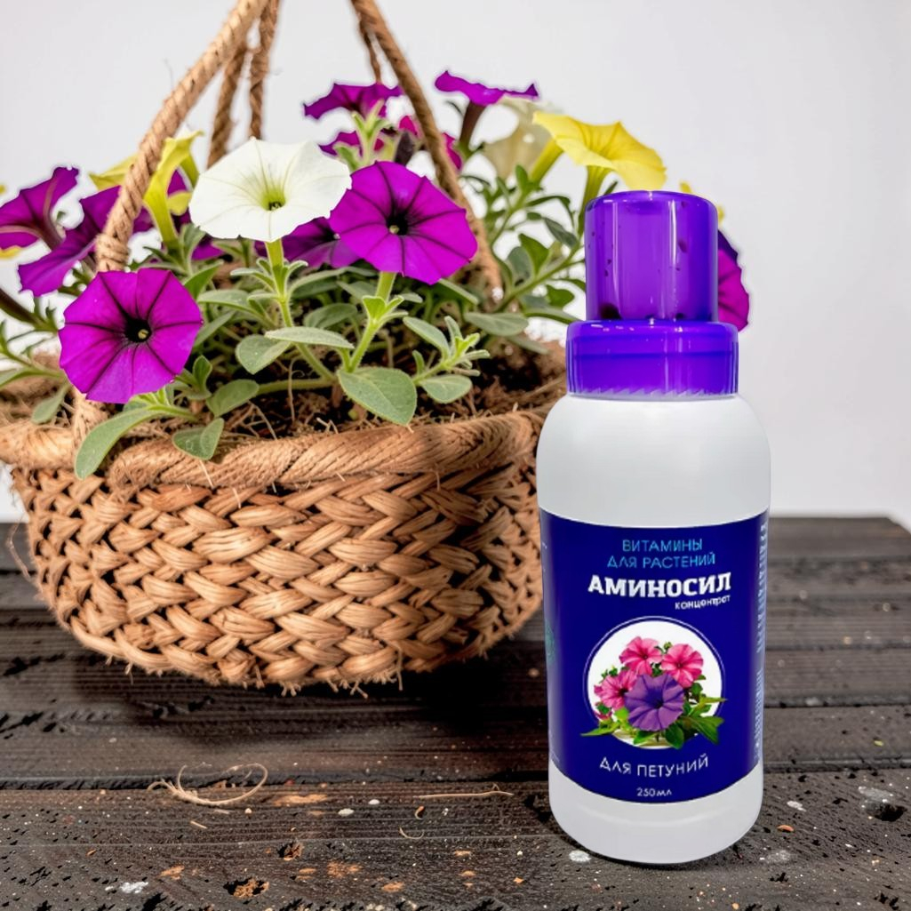 Удобрение Аминосил концентрат для петуний, витамины для растений, 250 мл