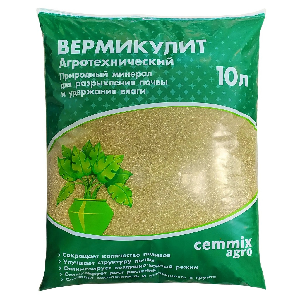 Удобрение Cemmix 282557 Вермикулит Сельхозтрест, вспученный, агротехнический, 10 л