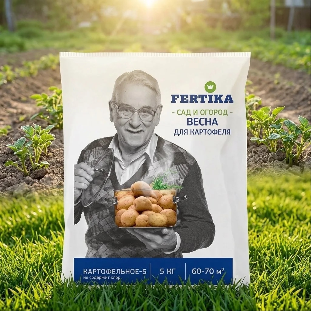 Удобрение Fertika Сад и Огород Весна, для Картофеля, гранулированное, минеральное, 5 кг