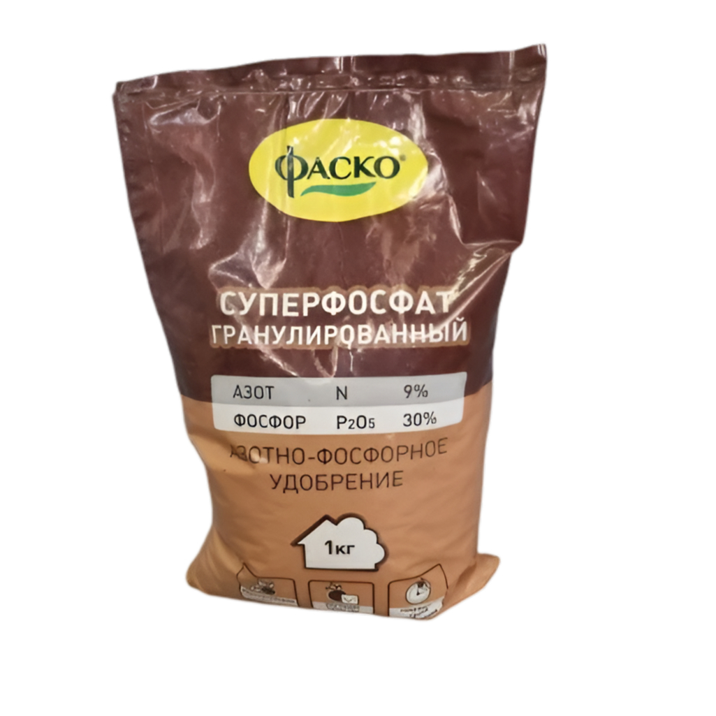 Удобрение Суперфосфат гранулированный 1 кг Фаско, минеральное, универсальное