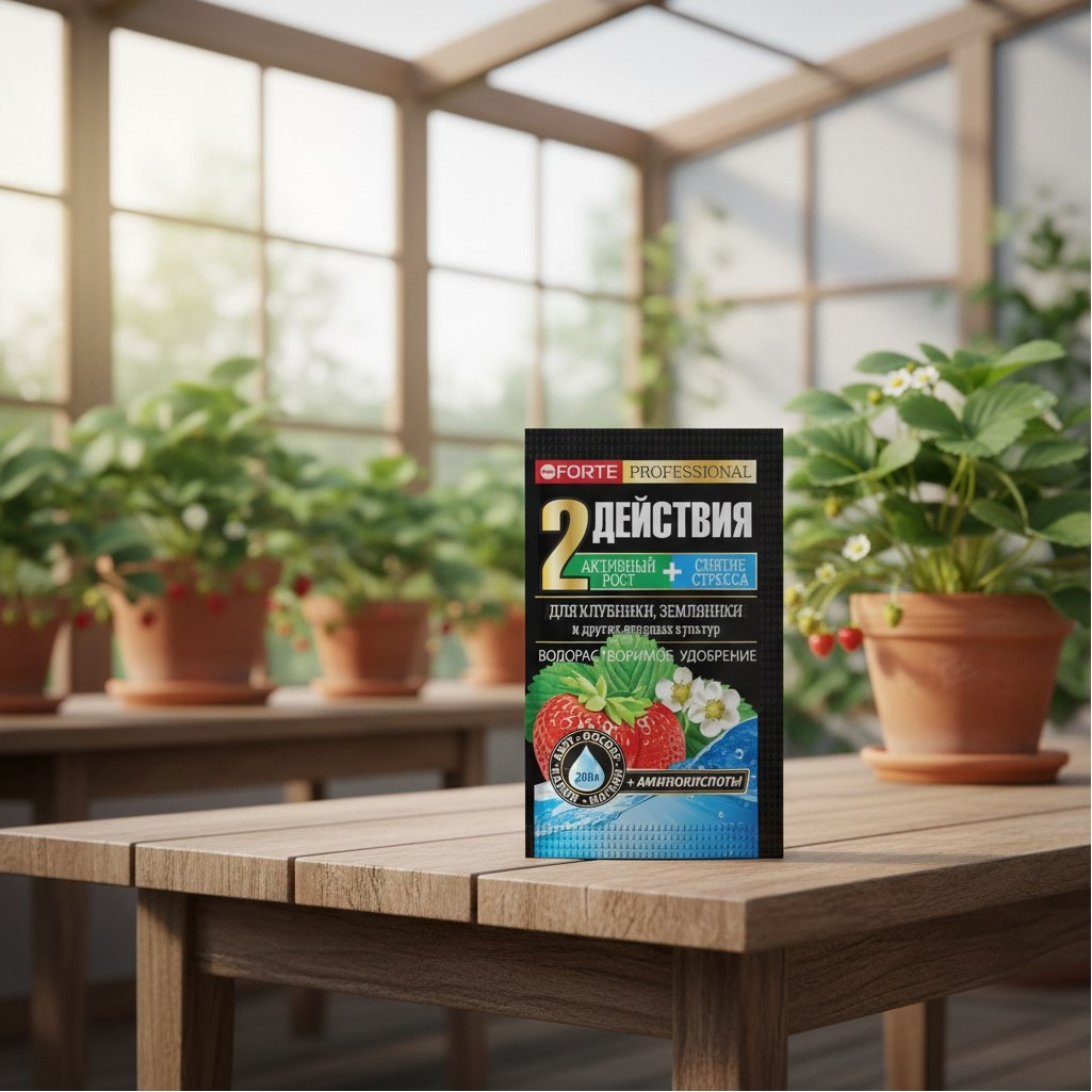 Удобрение Bona Forte водорастворимое с аминокислотами для клубники и земляники, 100 г