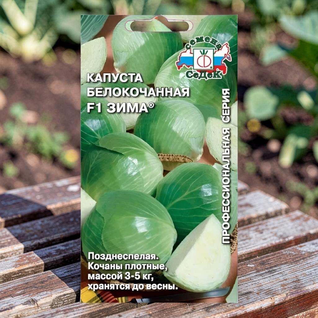 Семена Капуста белокочанная Зима, позднеспелая, гибрид F1, Седек 212510