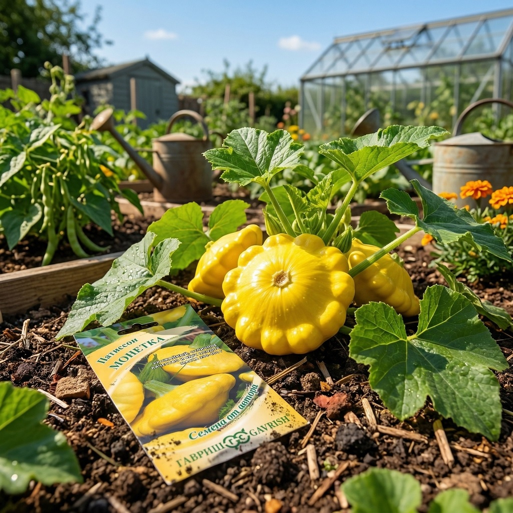 Патиссон Гавриш Монетка, урожайный, отличное качество и вкус плодов, масса 200-400 г