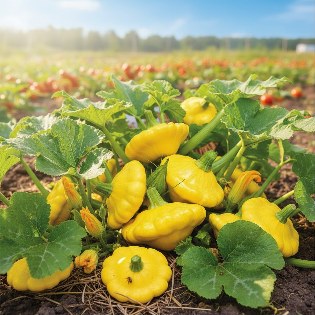 Патиссон Гавриш Монетка, урожайный, отличное качество и вкус плодов, масса 200-400 г