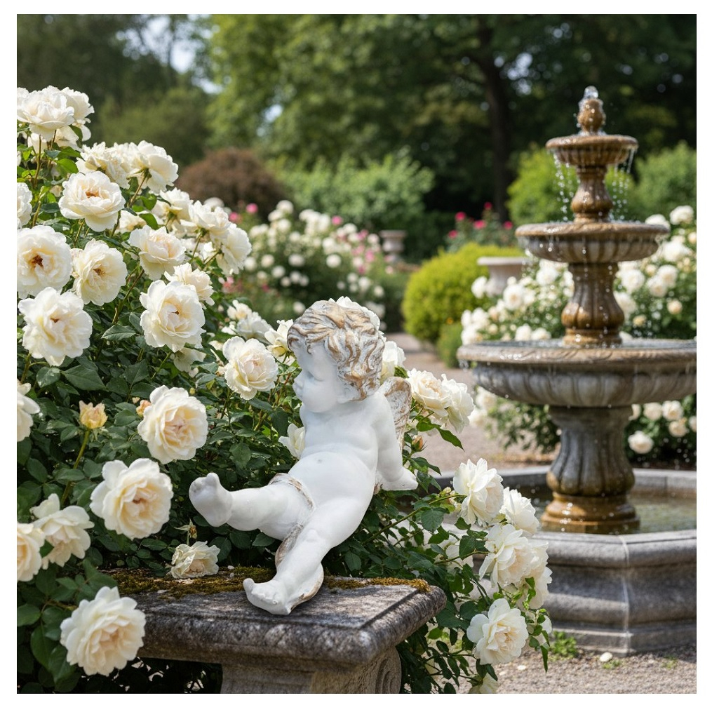 Фигура Ангел лежит FG-131363, бетон, для украшения дачной территории