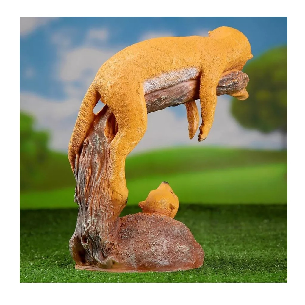 Фигура садовая Сурикат на ветке FG-12202, высота 340 мм, напольная, полистоун