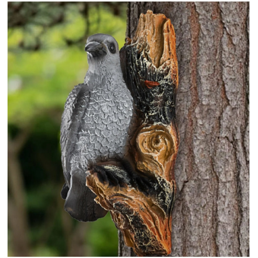 Фигура садовая Ворона на суку FG-13162, высота 300 мм, навесная, полистоун