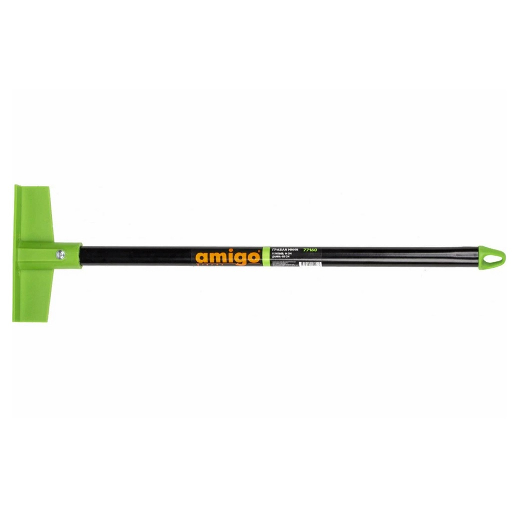 Грабли Amigo 77160, с черенком, мини, пластиковые, 5 зубьев, 16х55 см