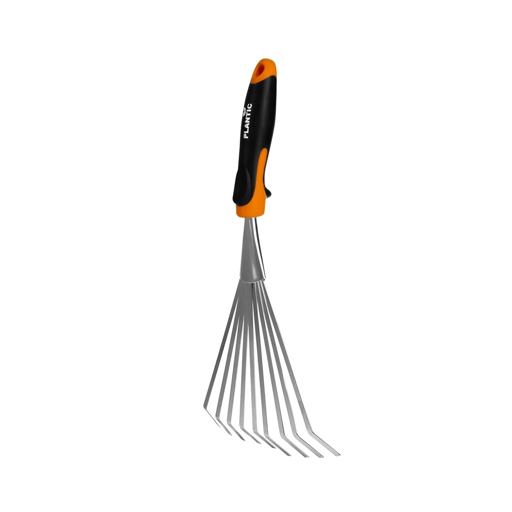 Грабли веерные Plantic Pro 36384-01 с пластиковым черенком, 9 зубьев, 165х395 мм