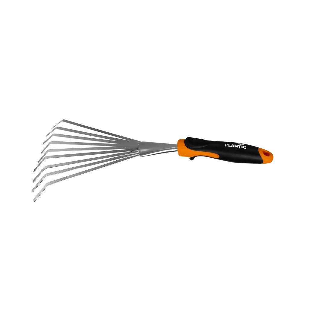 Грабли веерные Plantic Pro 36384-01 с пластиковым черенком, 9 зубьев, 165х395 мм