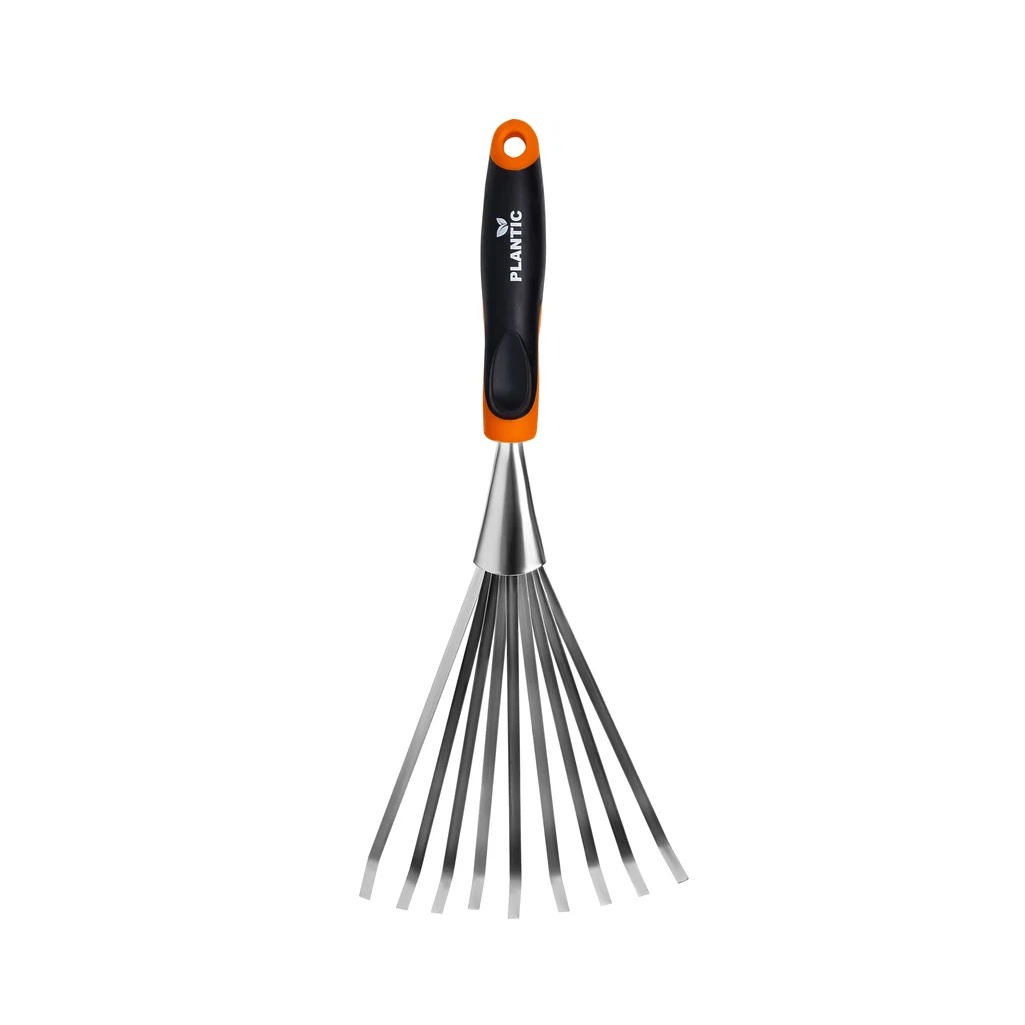 Грабли веерные Plantic Pro 36384-01 с пластиковым черенком, 9 зубьев, 165х395 мм