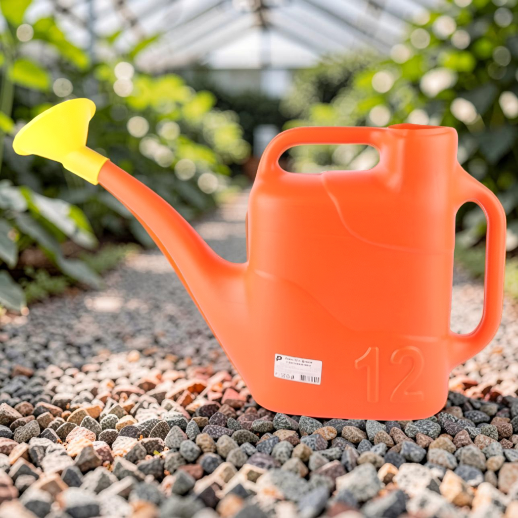 Лейка Радиан Дачная пластмассовая 12 л, с рассеивателем, для полива растений