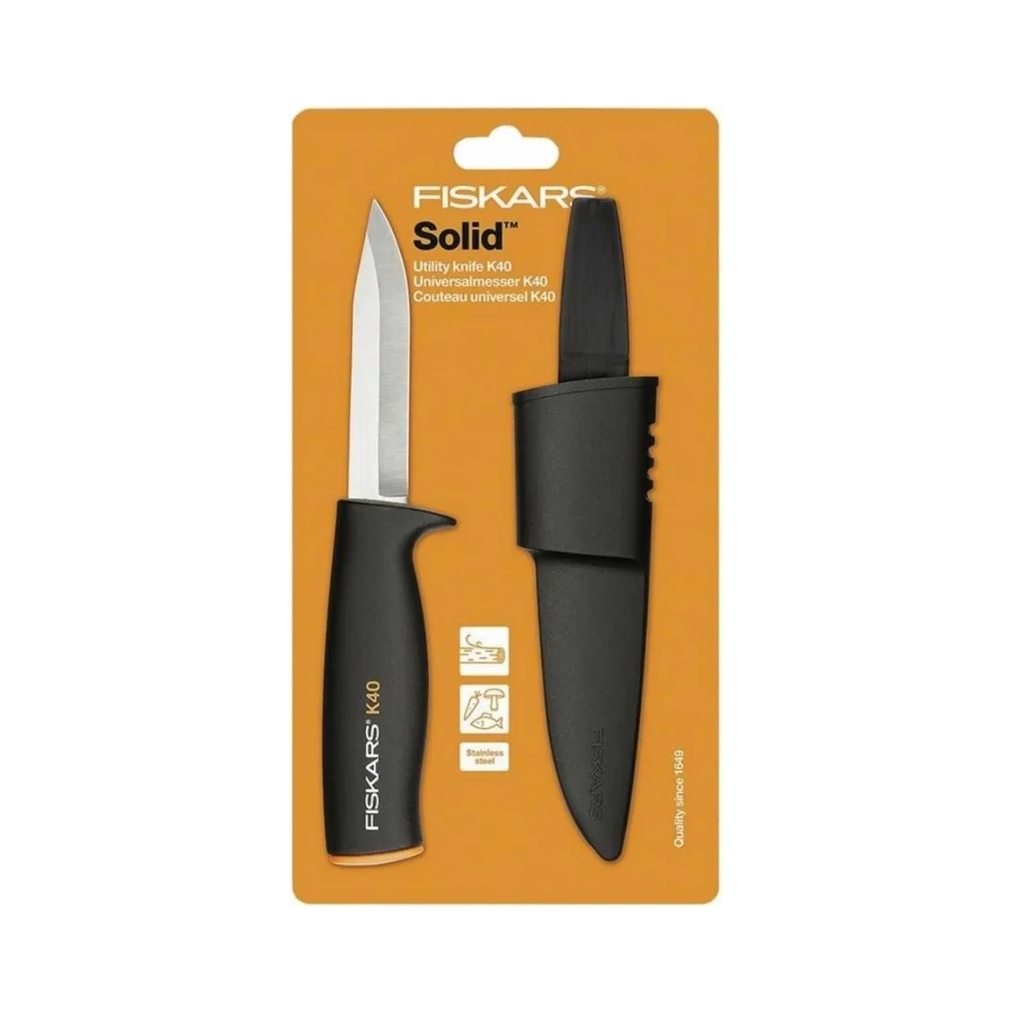 Нож садовый Fiskars K40, туристический, нержавеющая сталь, 1001622