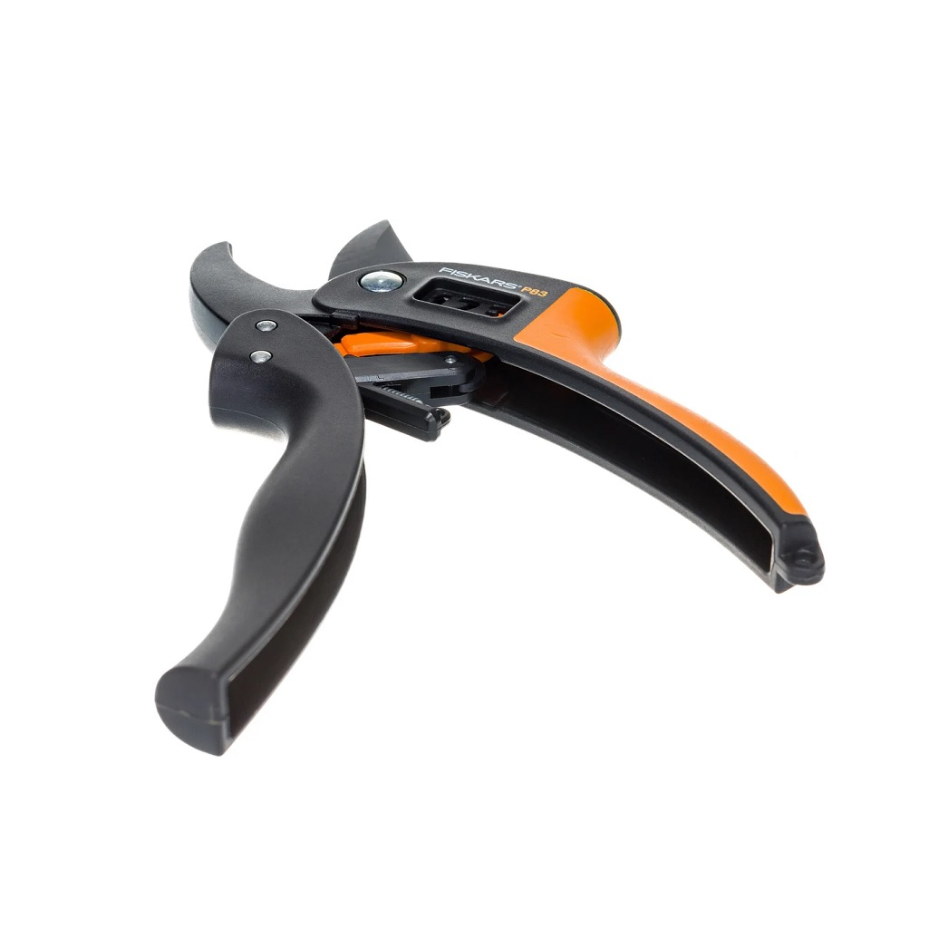 Секатор контакный Fiskars Power Step P83 1000575, толщина реза 20 мм, храповой механизм