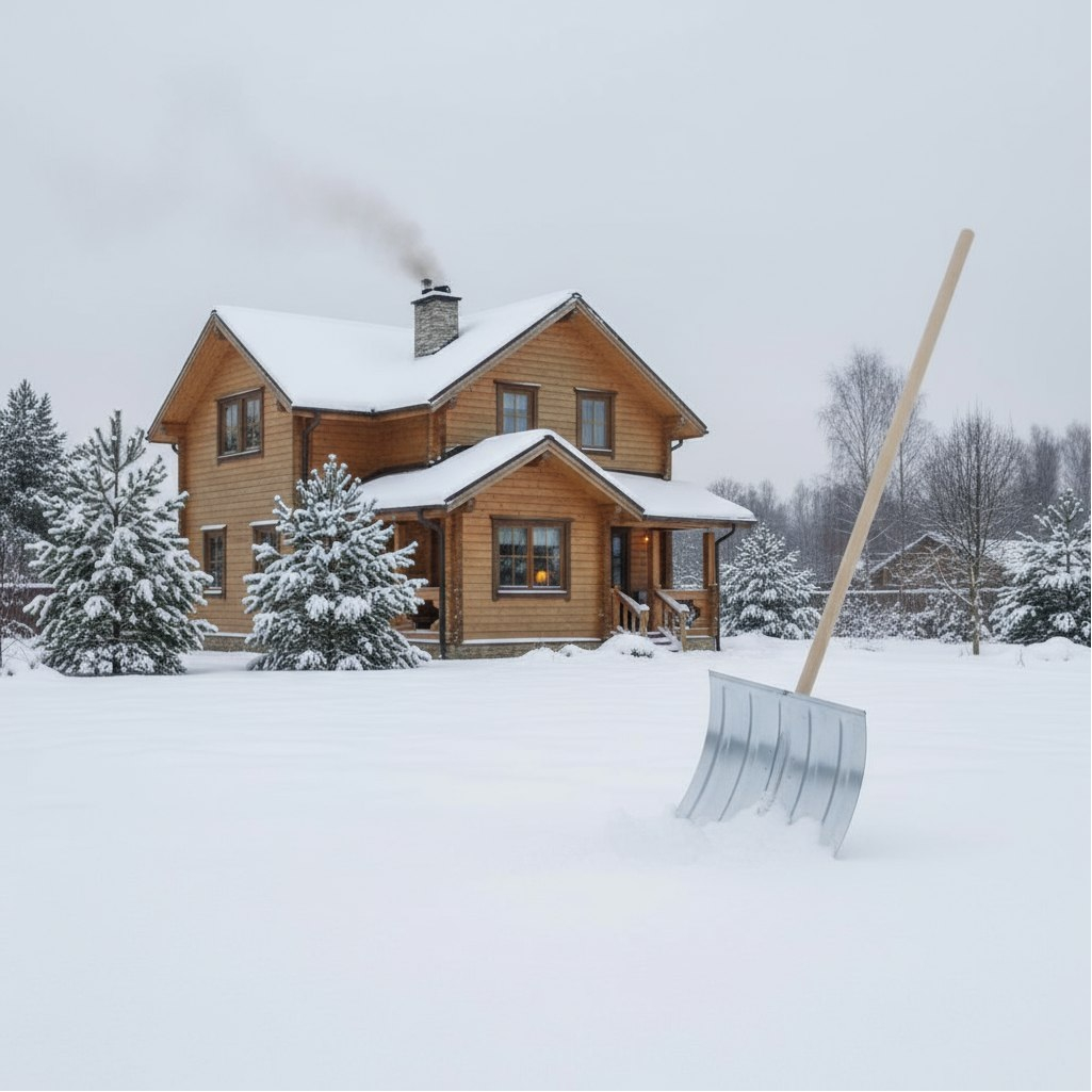 Лопата для снега Сибртех 61680, оцинкованная сталь, деревянный черенок, 370х420х1370 мм