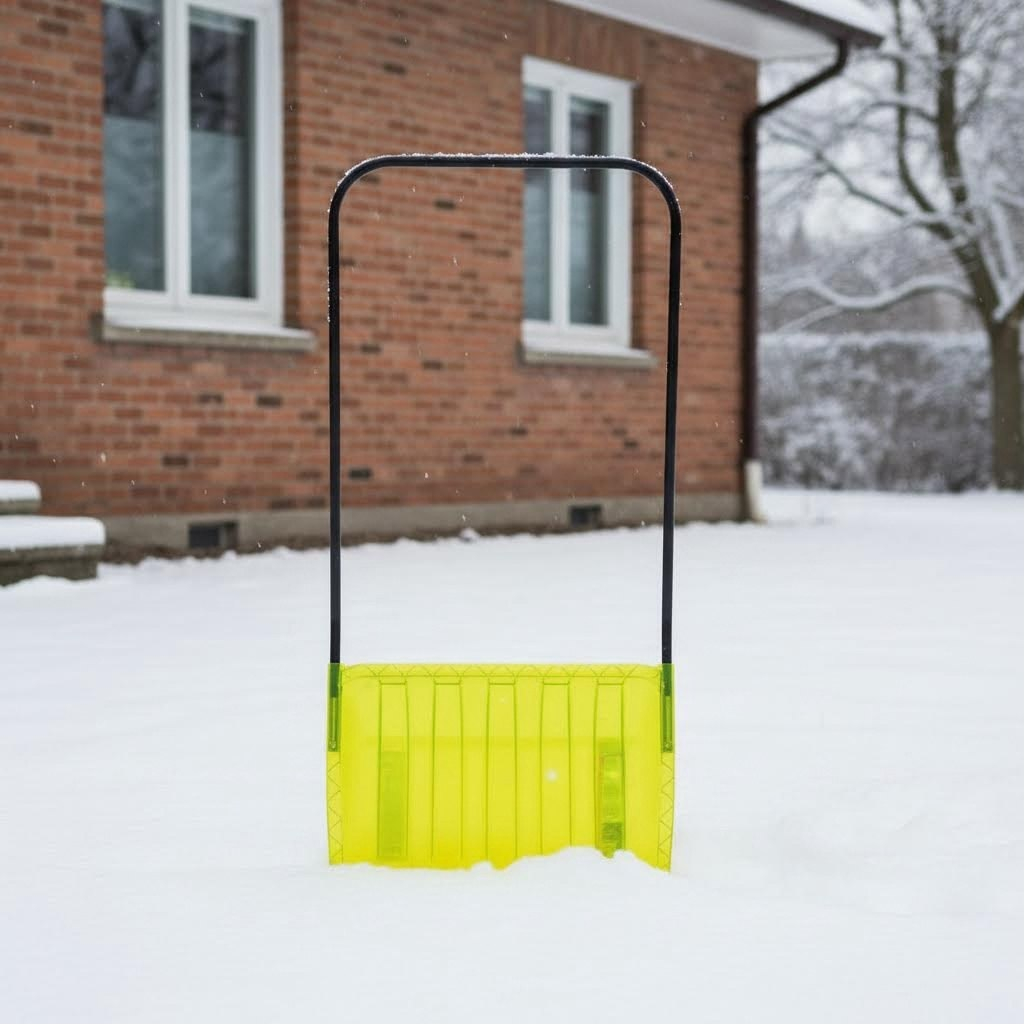 Лопата для снега Центроинструмент Felicita 2529, стальная рукоятка, поликарбонат, скрепер