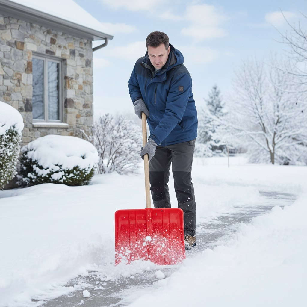 Лопата для снега Сибин ЛП-380, 421832, закругленная форма ковша, без черенка, пластик