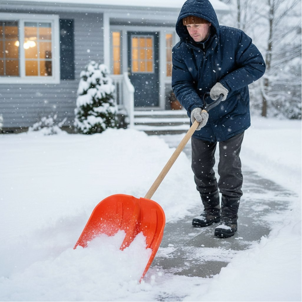 Лопата для снега Сибин ЛП-410, 421834, закругленная форма ковша, без черенка, пластик