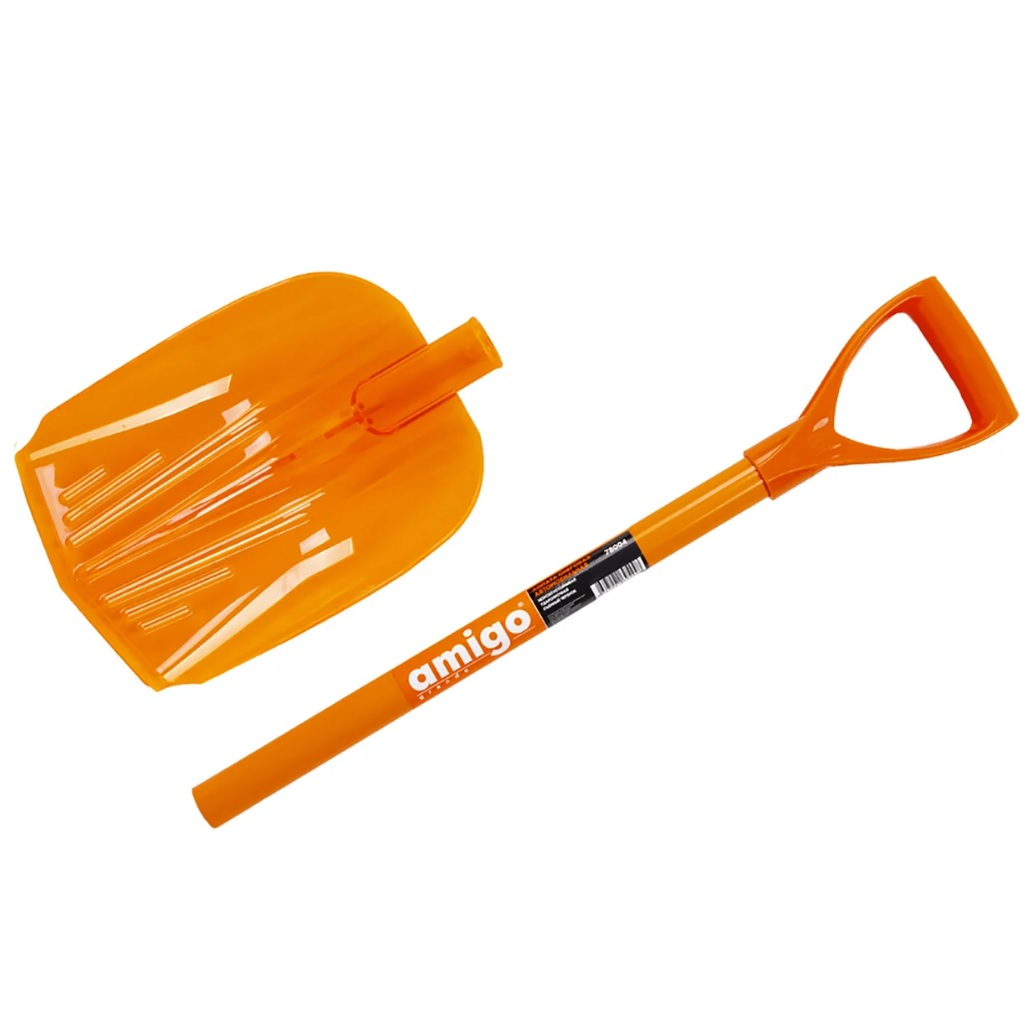 Лопата для снега Amigo Grande 78004, автомобильная, поликарбонат, с алюминиевым черенком